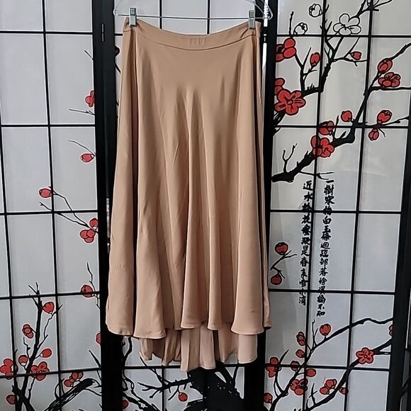 Peserico Tan Hi/Lo Flowy Skirt - Picture 1 of 11